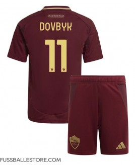 Günstige AS Roma Artem Dovbyk #11 Heimtrikotsatz Kinder 2024-25 Kurzarm (+ Kurze Hosen)